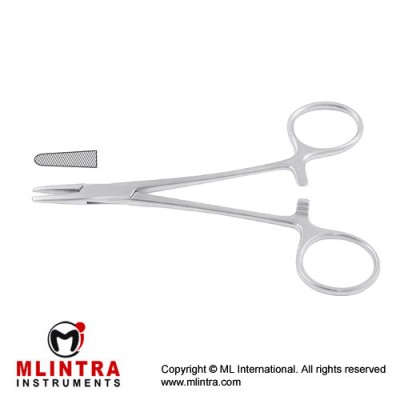 Brown Needle Holder Heavy Pattern Stainless Steel, 18 cm - 7"
